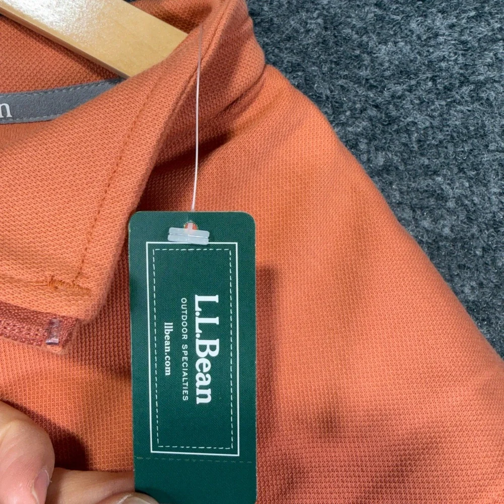 L.L.Bean Comfort Stretch Performance Pique 1/4 Zip Pullover Mens 3XL Orange NEW